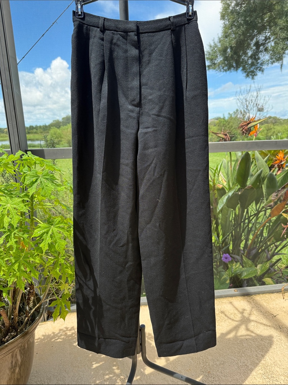 Talbots Black wool Women's Straight-Leg Trousers lined